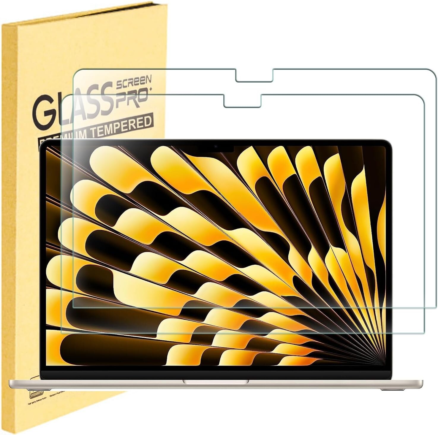 2 PCS For 2026 MacBook Air 15 inch M5 Chip Tempered Glass Screen Protector Saver