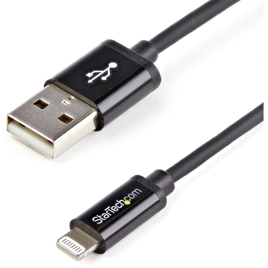 StarTech USBLT2MB 6ft Long Black Apple 8-pin Lightning Connector to USB Cable