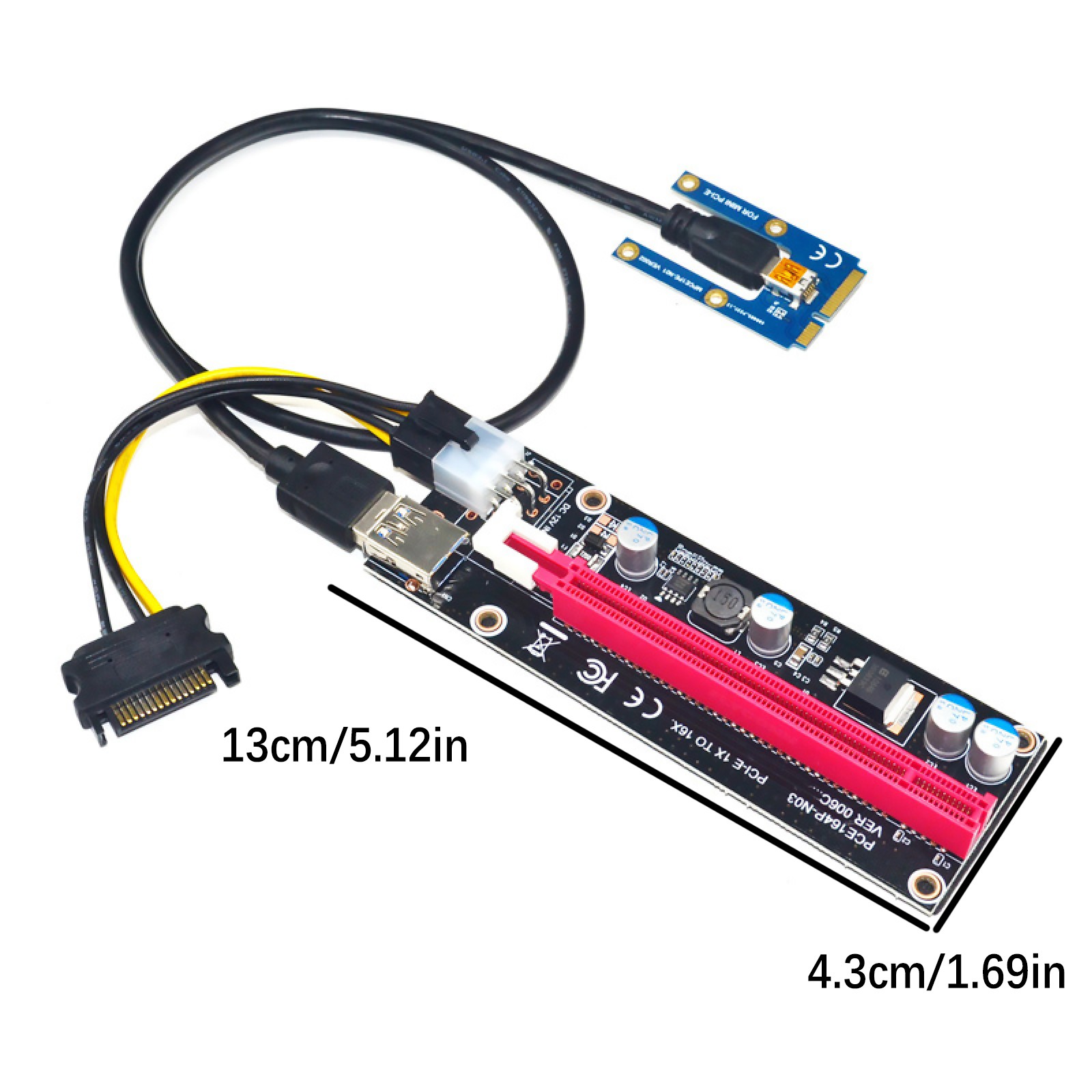 Mini PCIe to PCI 16X Riser for Laptop External Card EXP GDC BTC Miner