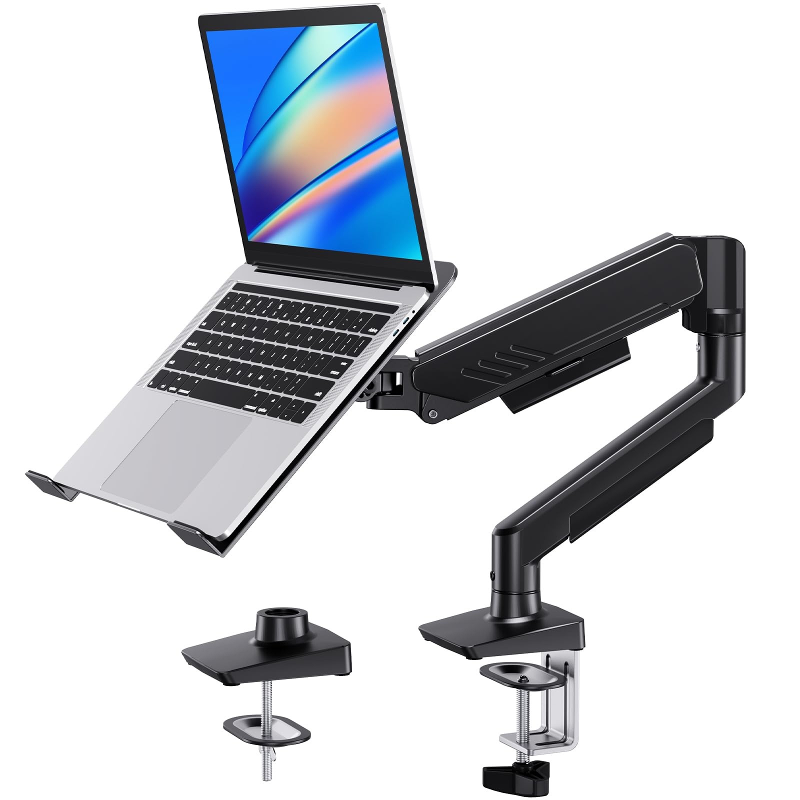 HUANUO 2 in 1 Function Laptop Mount with Tray, Fits 13-34 Monitors & Up to 17