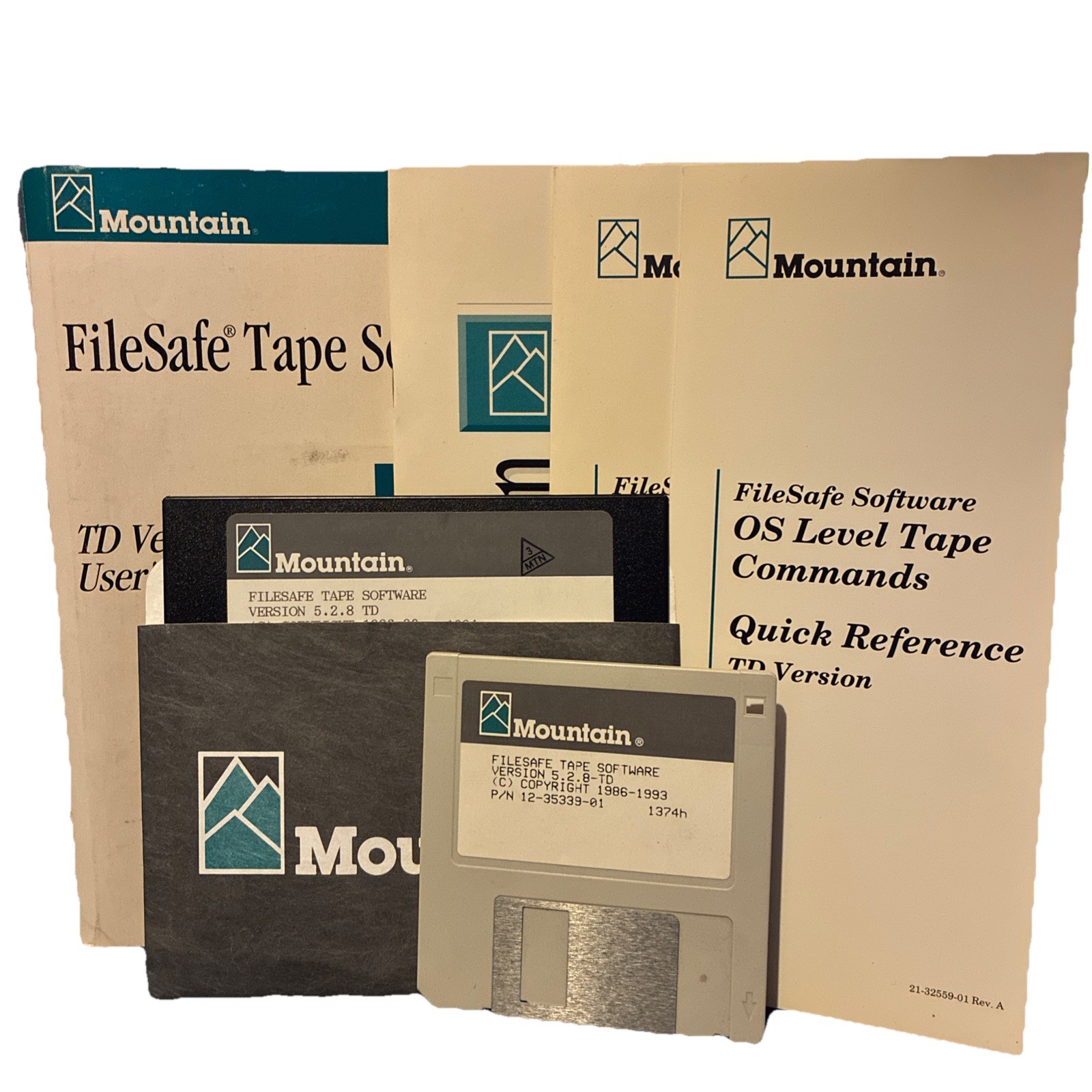 Vintage Mountain Filesafe Tape Software Book Guides 5.2.1TD Floppy Disks - As Is