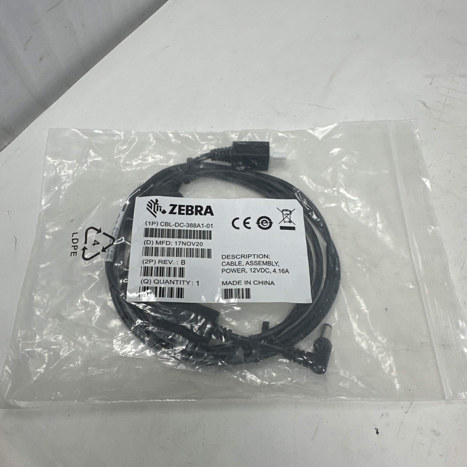 Zebra TC8300 USB Charging ShareCradle Power Cable CBL-DC-388A1-01 Genuine OEM