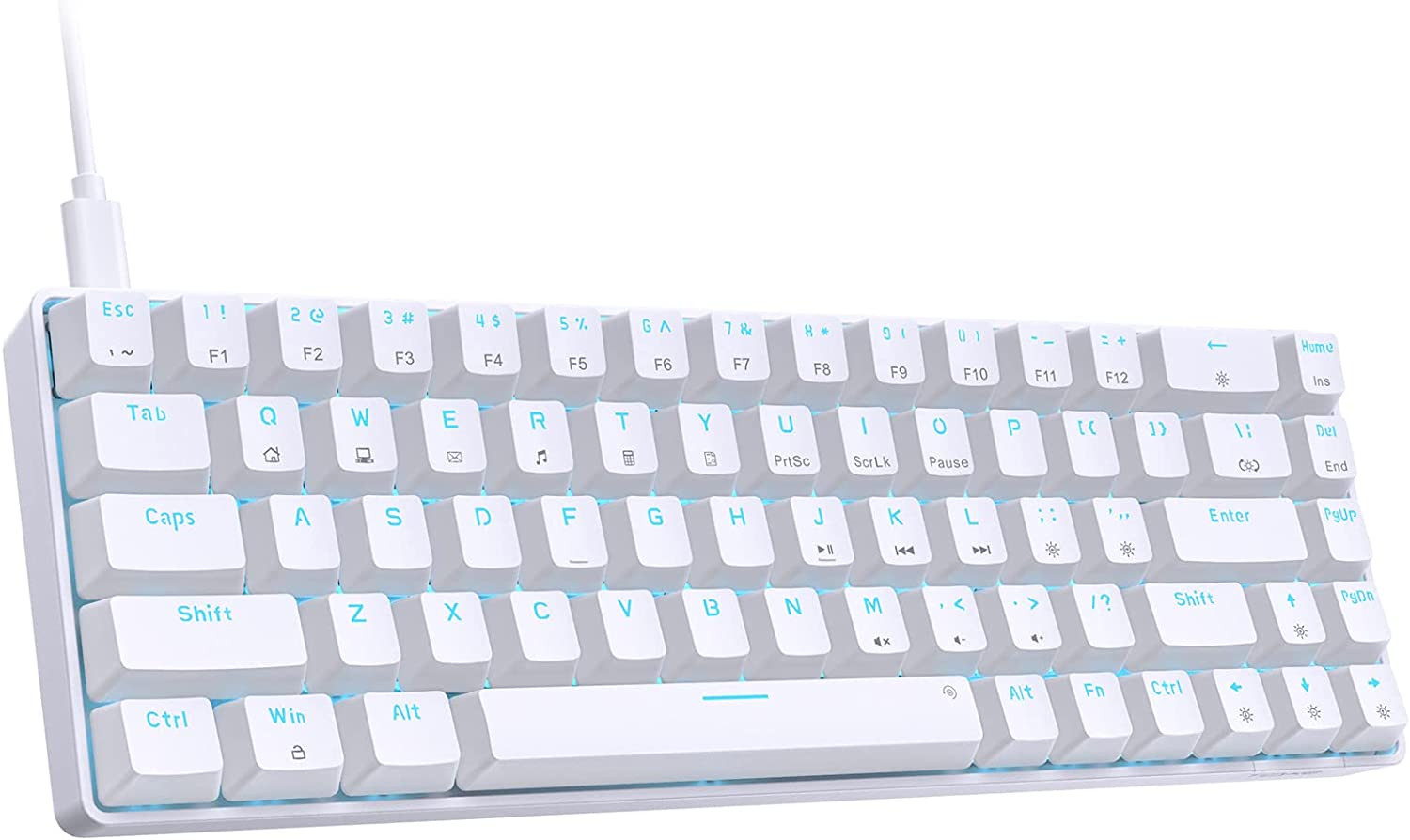 T68SE 60% Gaming Mechanical Keyboard,Ultra Compact Mini 68 Key with Red Switches