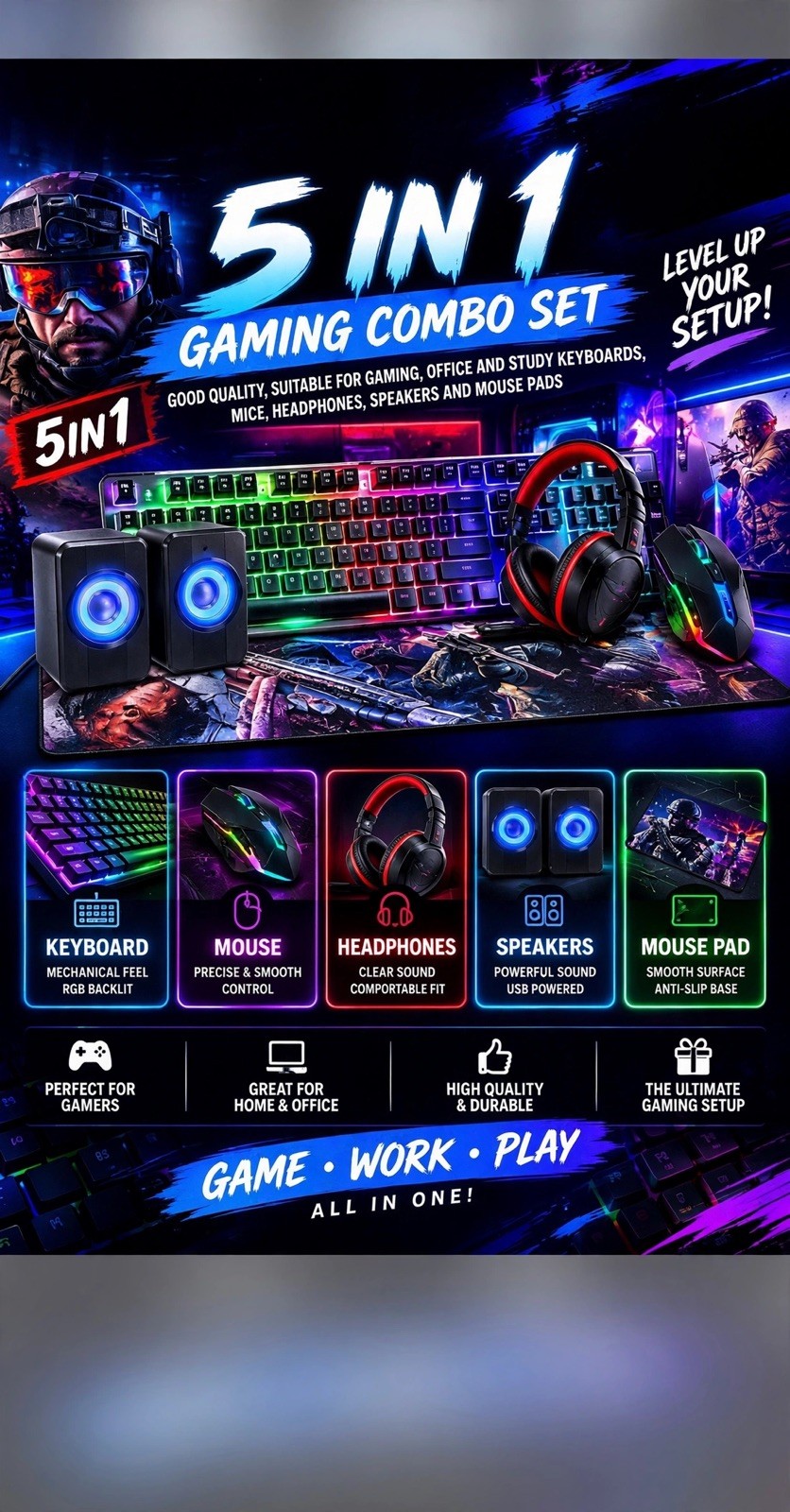 5 In One Gaming Combo