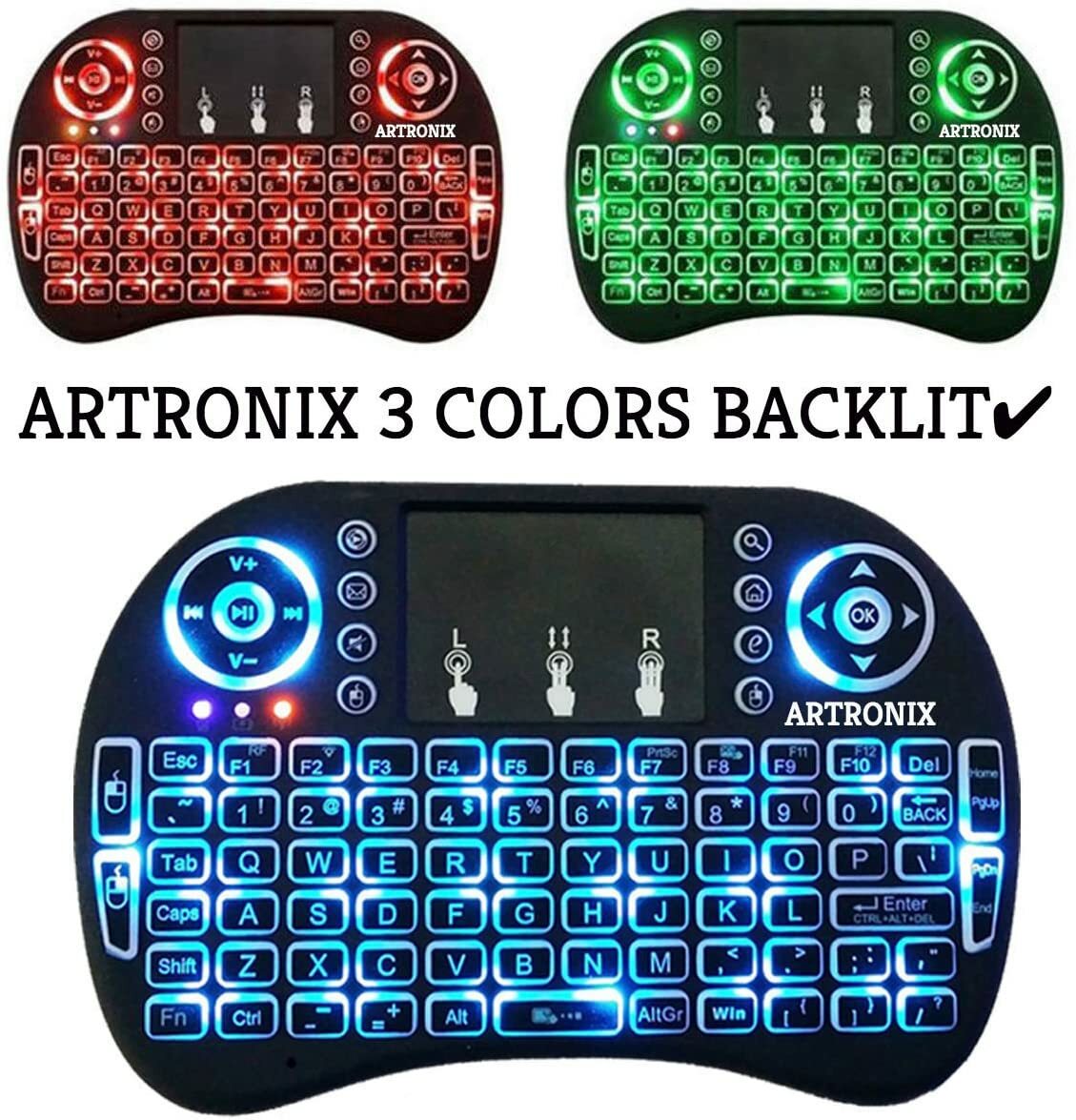 3 Colours Backlight Multi-media Portable Wireless Mini Keyboard Touchpad Mouse 