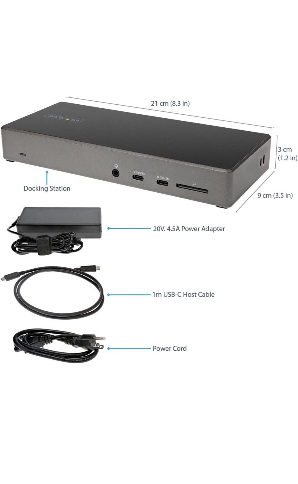 StarTech 4K 60Hz Quad Monitor DisplayPort & HDMI USBC Docking Station DK31C4DPPD
