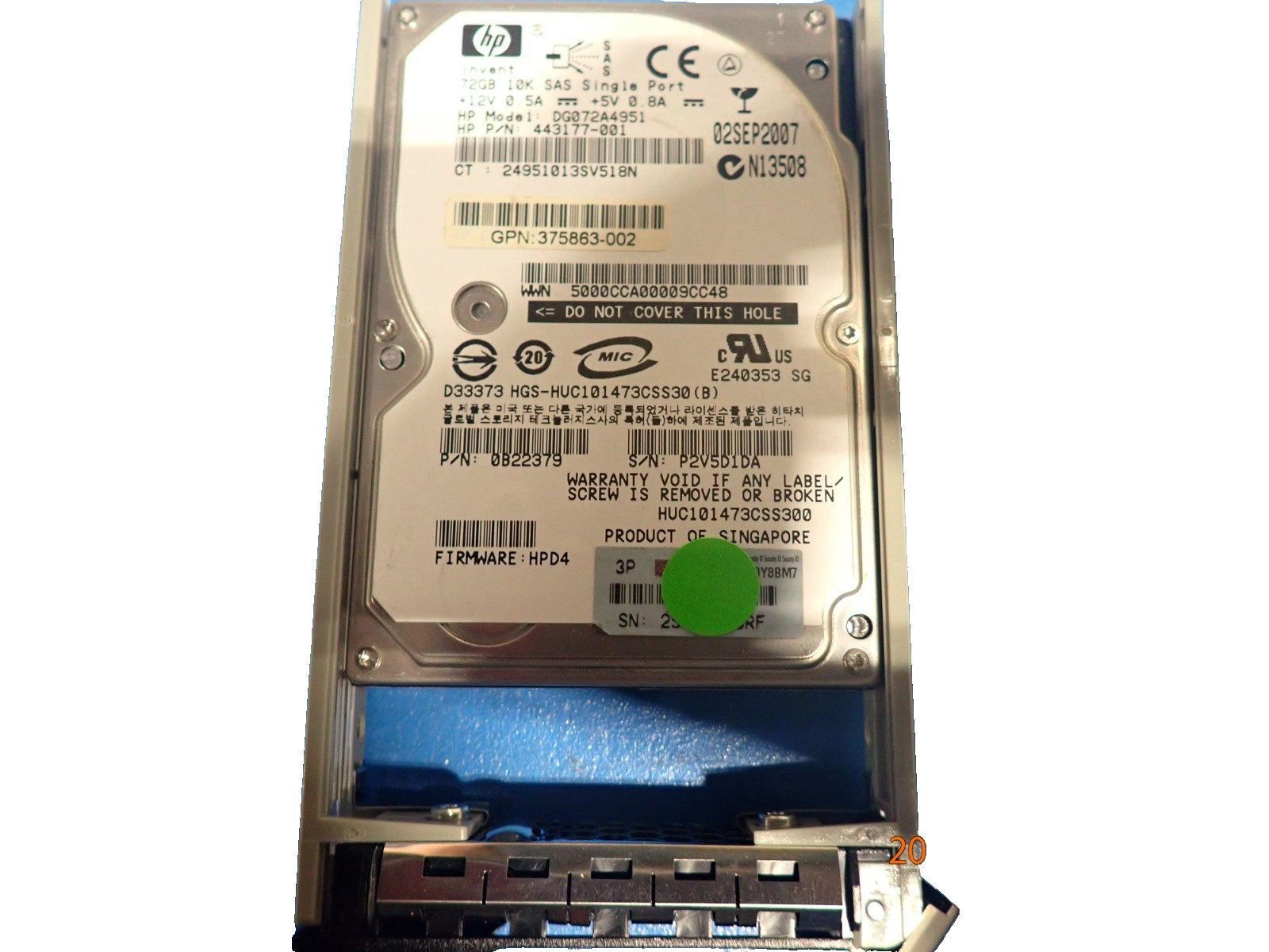 HP 443177-001 72GB Plug-In Module 10000 RPM HDD Internal Hard Disk Drives