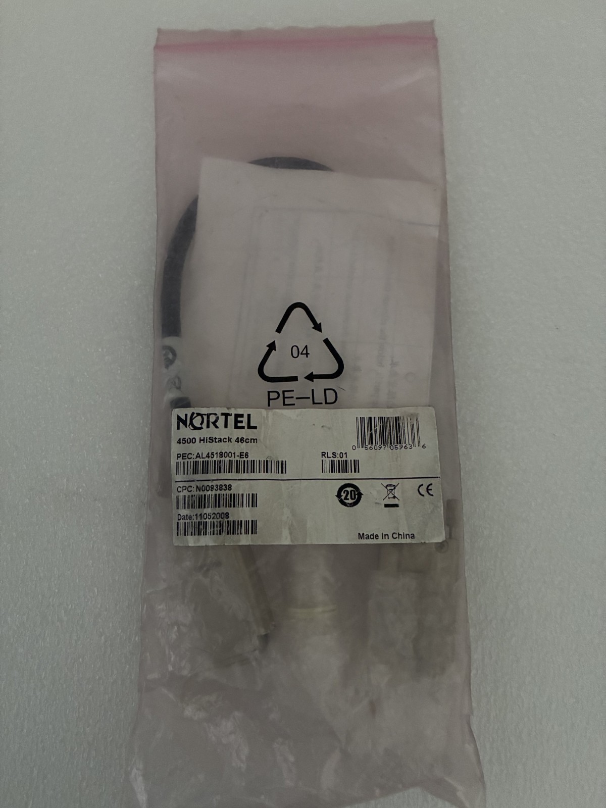 New NORTEL 4500 HiStack 46cm AL4518001-E6 SAS Stacking Cable 1.5 Feet / H3-3