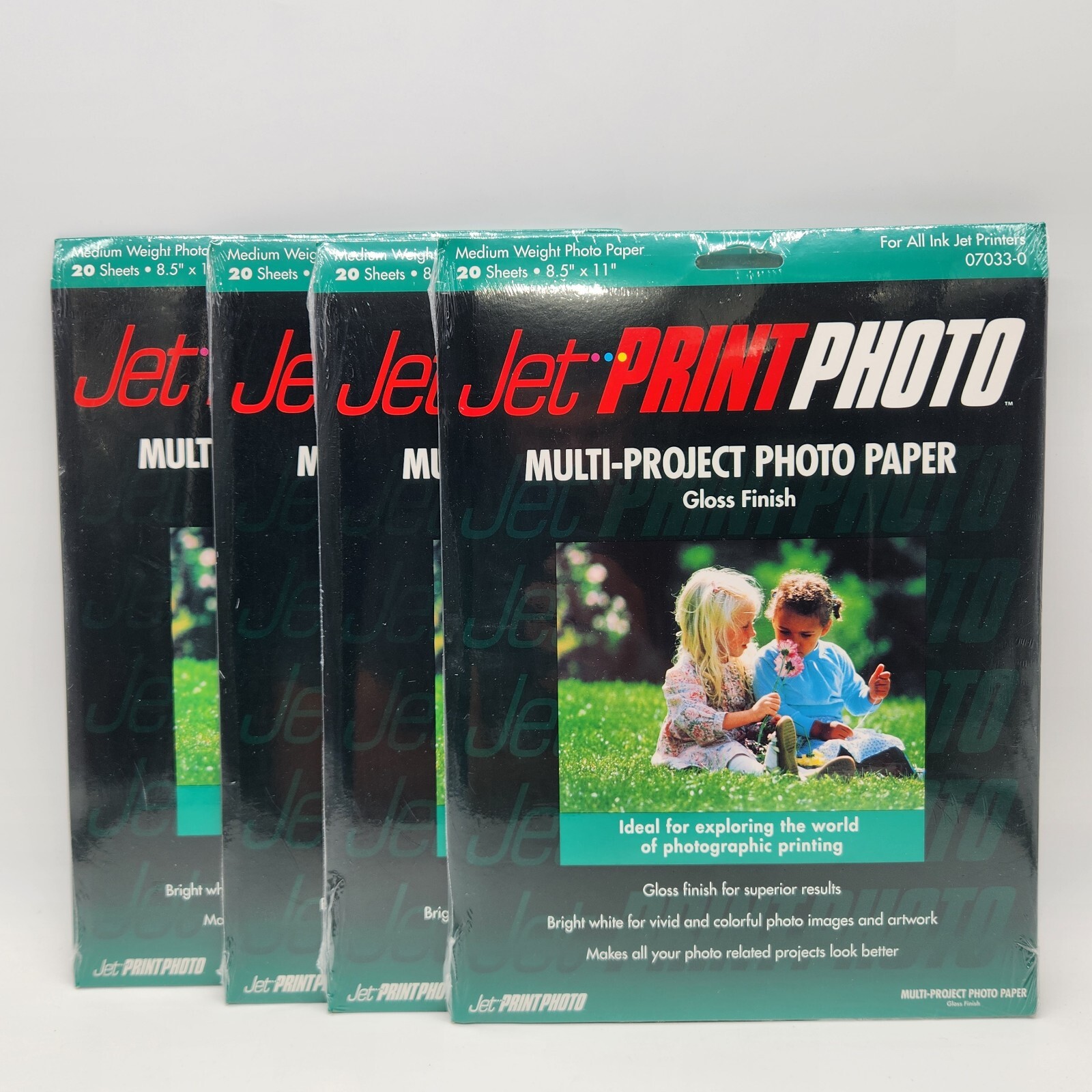 Jet Print Photo 07033-0 Paper Medium Weight Gloss Finish 8.5x11 Lot Of 4 Sealed 
