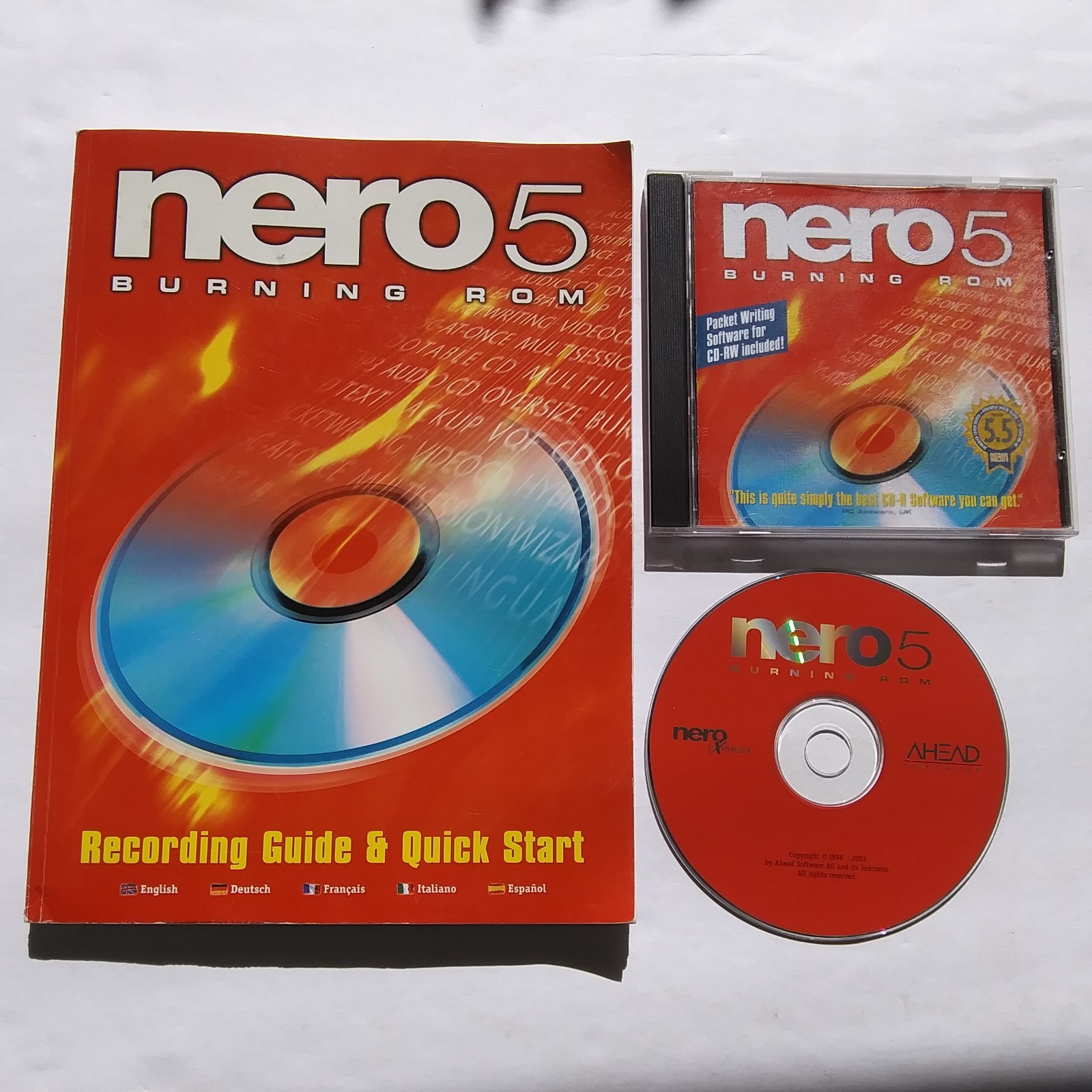 Nero 5 Burning ROM CD Software with Manual & Case Windows 98/XP Vintage