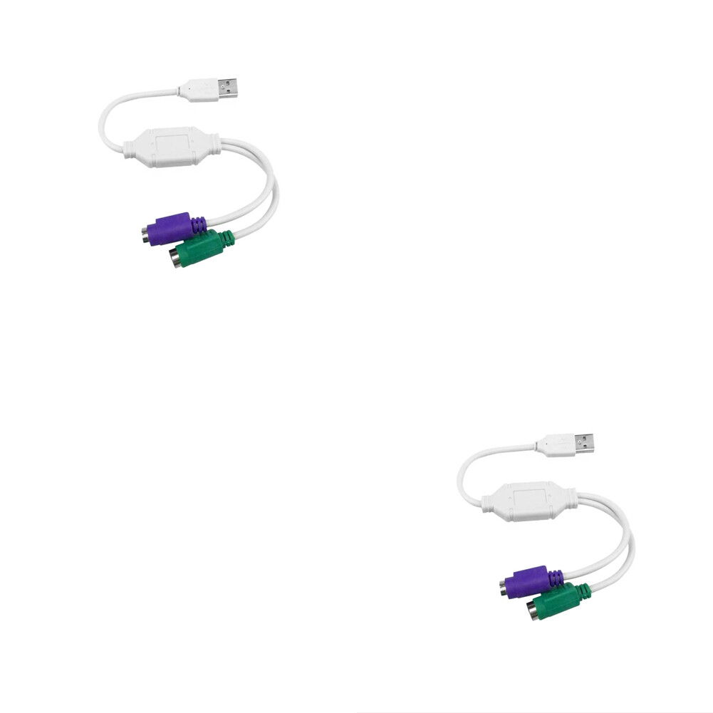 US 2 Pack Dual PS/2 Female to USB Adapter Mouse Keyboard Male Cable Converter