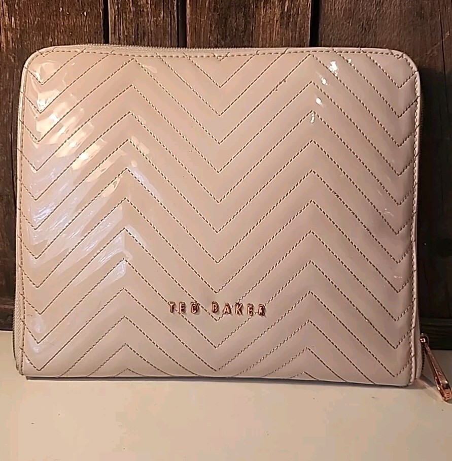 Ted Baker Portfolio iPad Tablet Sleeve Case PVC Quilted Zip Around Floral