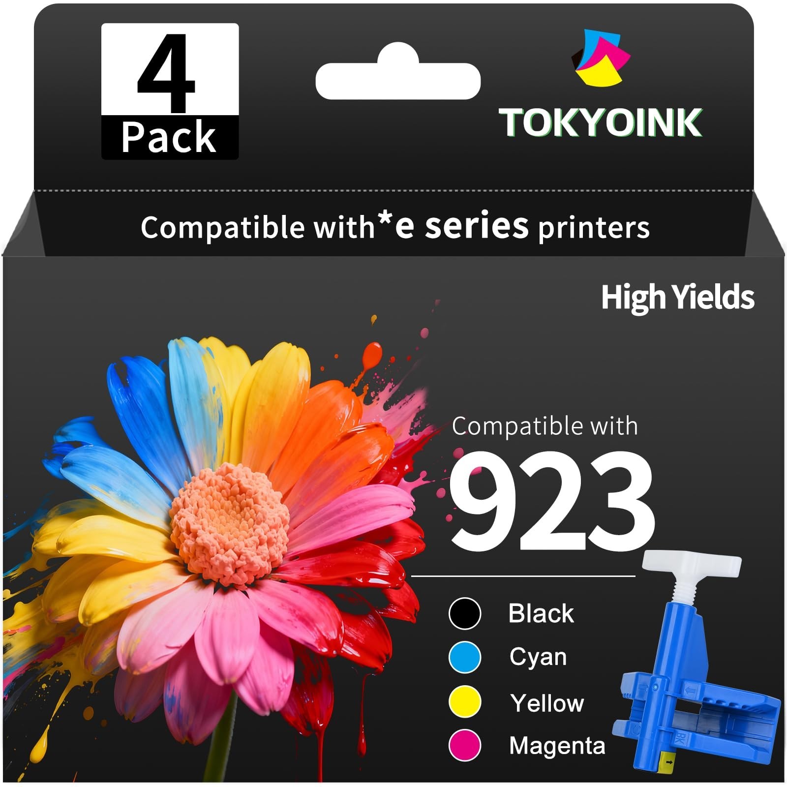 TOKYOINK 923 Ink Cartridges Combo Pack Replacement for HP 923