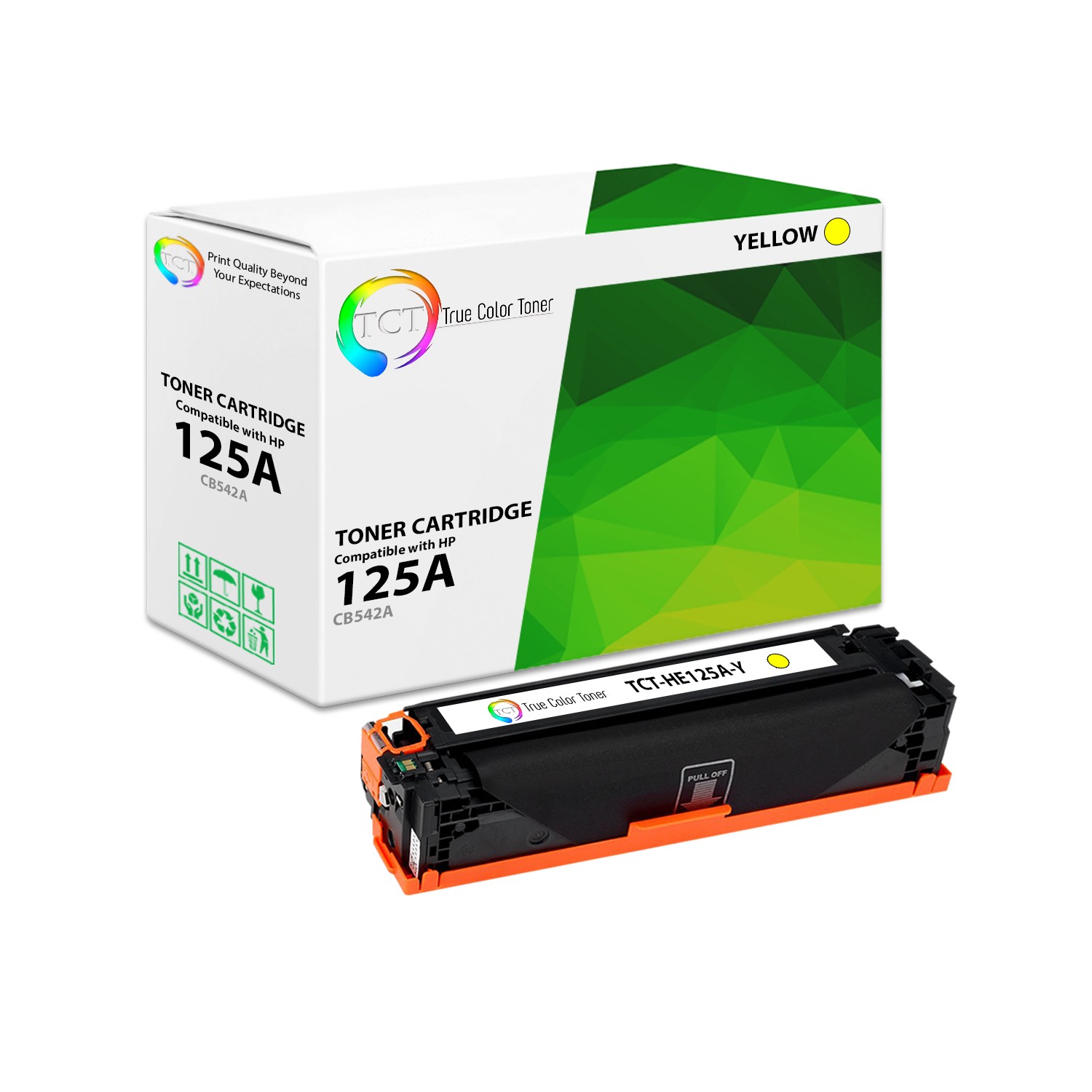 TCT Yellow CB542A 125A Toner Cartridges For HP Color LaserJet CP1215 CM1312 1515