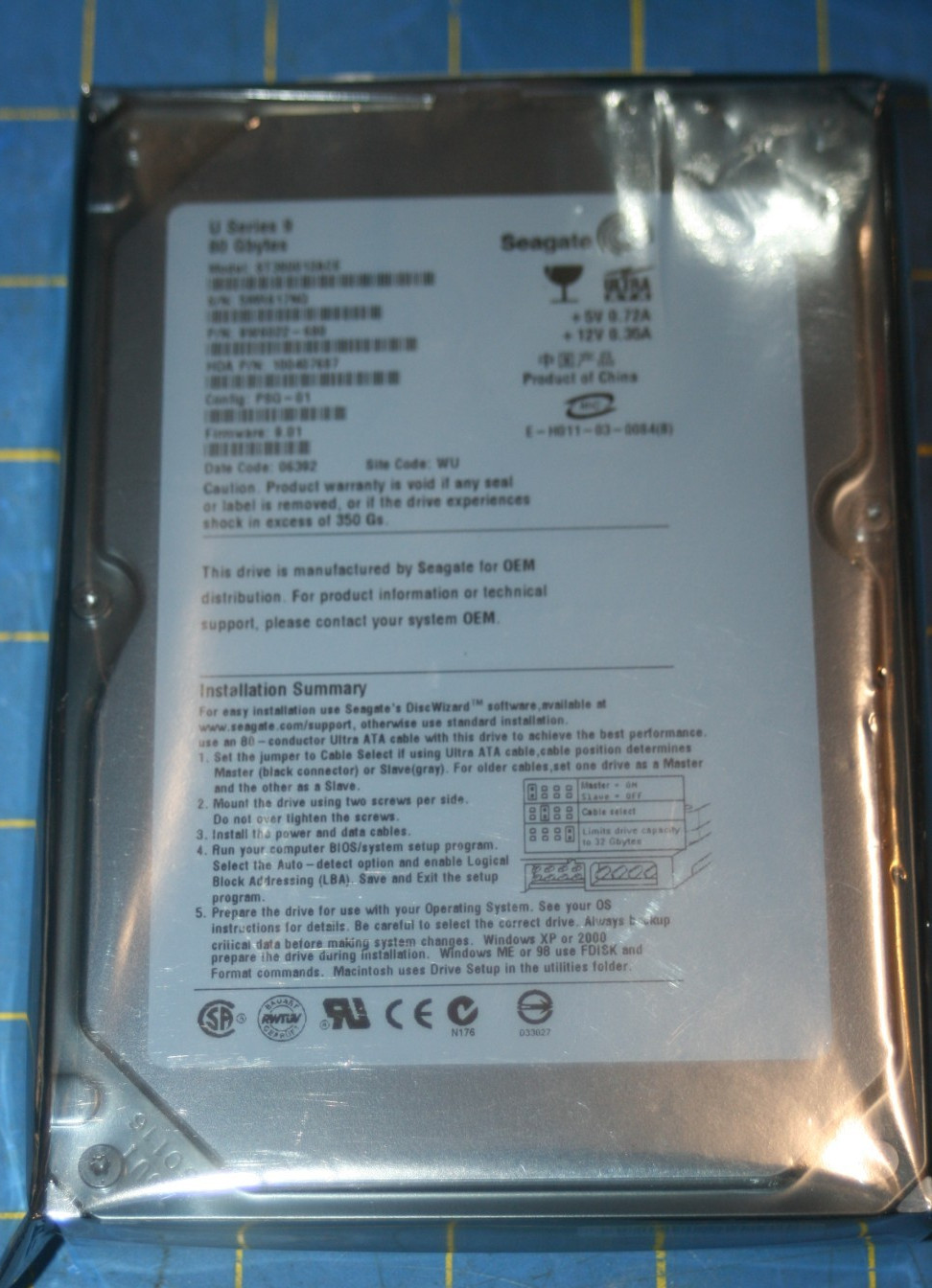 ST380012ACE - Seagate 80GB 7200 RPM IDE 3.5" HDD NEW