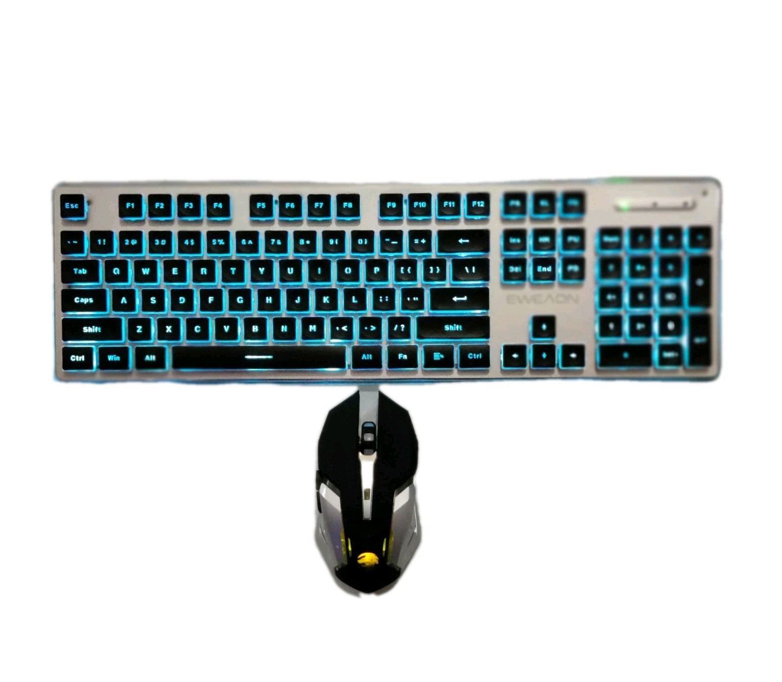 EWEADN V3 Wireless Keyboard Blue Backlit  with Mouse Bluetooth/2.4...