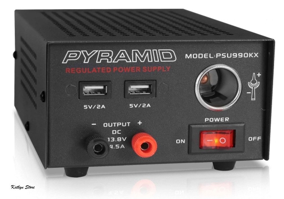 Pyramid PSU990KX 7A 13.8V Bench Power Supply AC-DC w/ USB & 12V Port