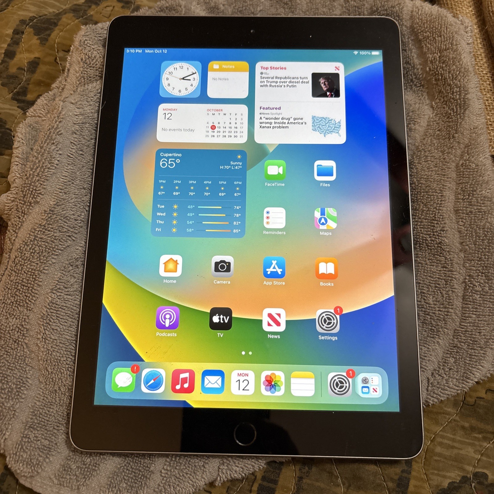 Apple iPad 5th Generation 2017 32GB WiFi Space Gray MP2F2LL/A MINT CON