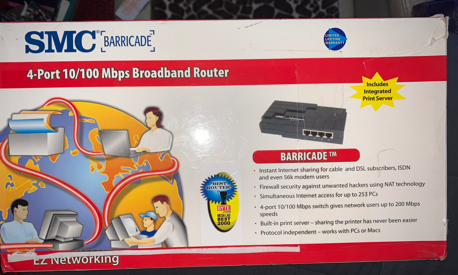Smc Barricade 4-port 10/100 Mbps Broadband Router Smc7004br