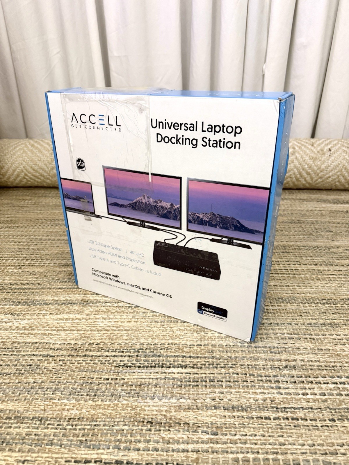 Accell Universal Laptop Docking Station USB 3.0 4K UHD HDMI DisplayPort New