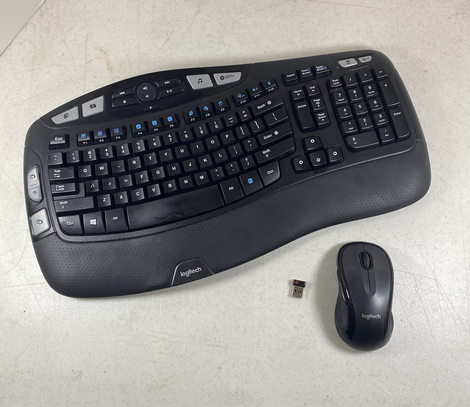 Logitech K530 Comfort Wave Keyboard & M510 Mouse w/ Receiver *SEE DESCRIPTION*