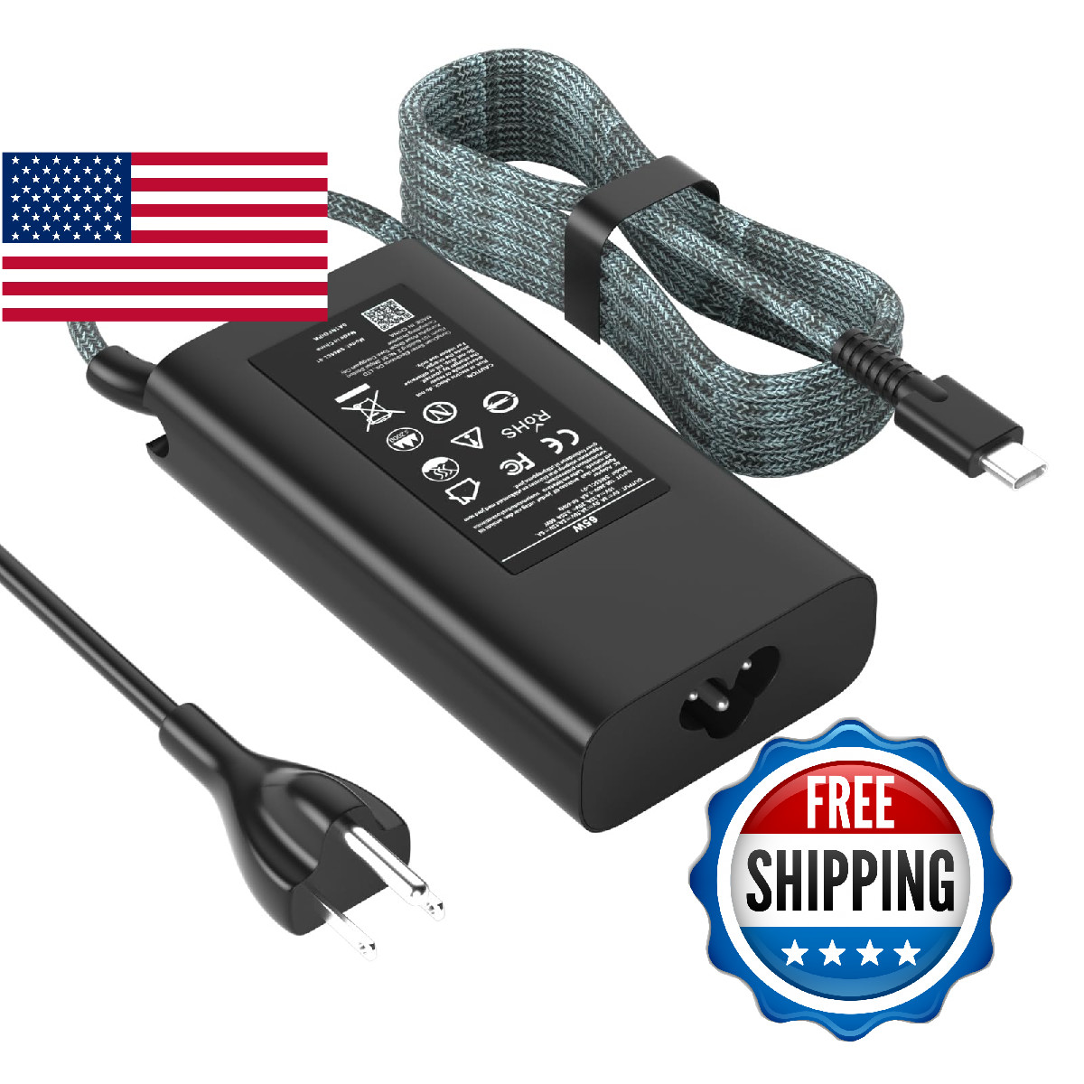 LQM Ultra Slim 65W USB-C Fast Charger Compatible with HP OmniBook X Flip NGAI Se
