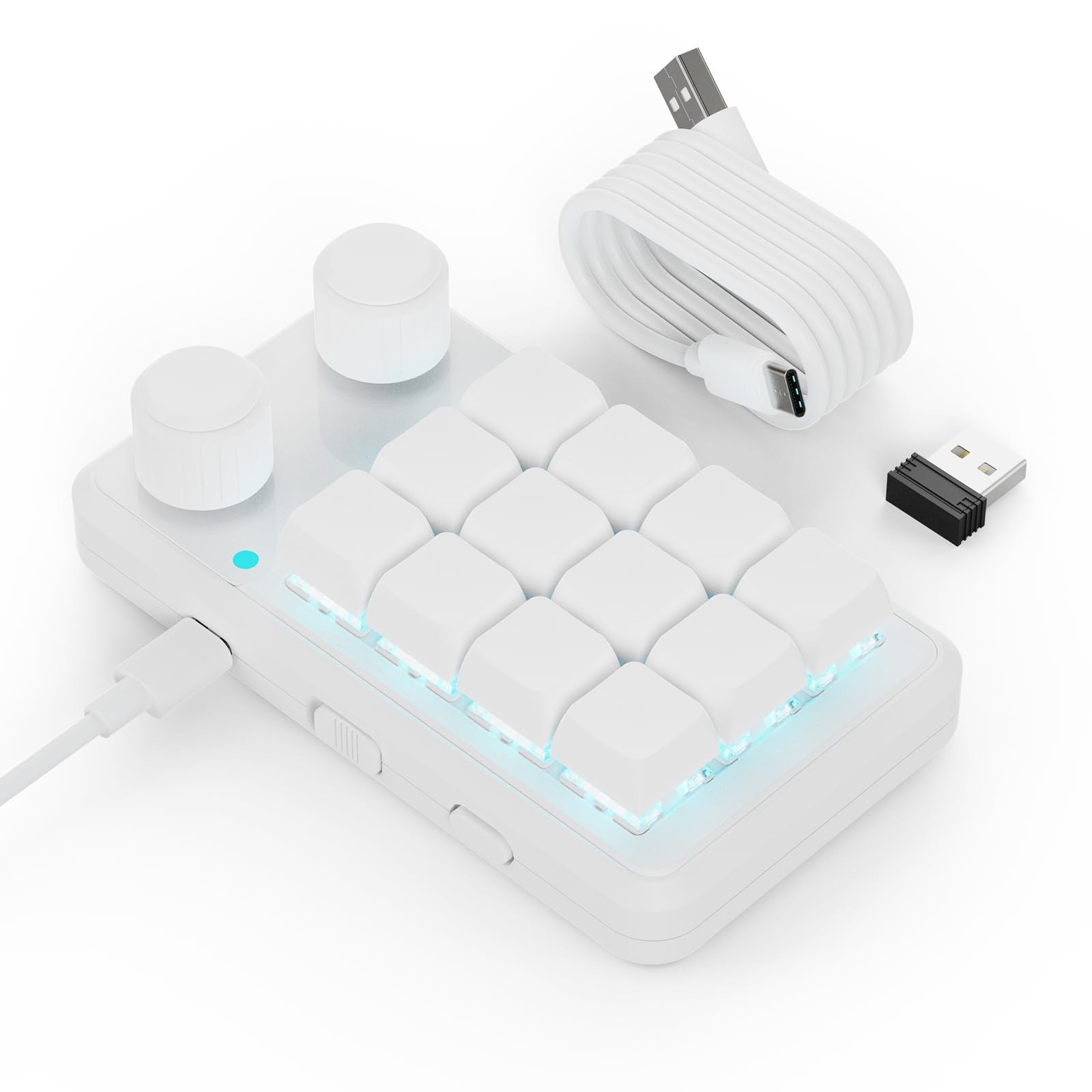 Macro Pad with Macropad Knob,3-Layers Custom,12 Key Macro Keypad with Wireles...