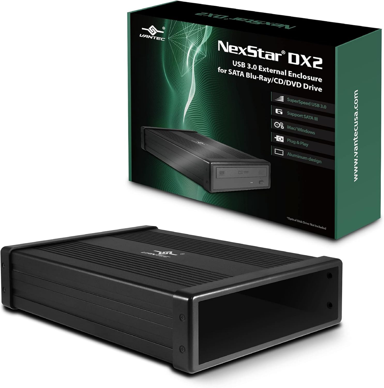 Nexstar DX2 USB 3.0 External Enclosure, Design for 5.25" Blu-Ray/Cd/Dvd SATA Dri
