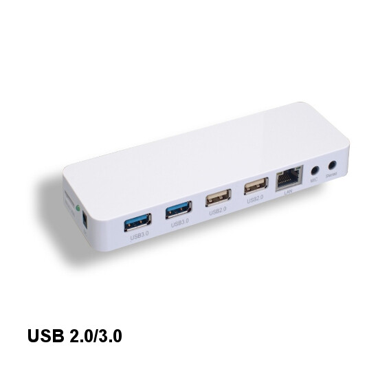 KNTK USB 3.0/2.0 Four Ports Docking Station RJ45 Ethernet for Data PC Laptop