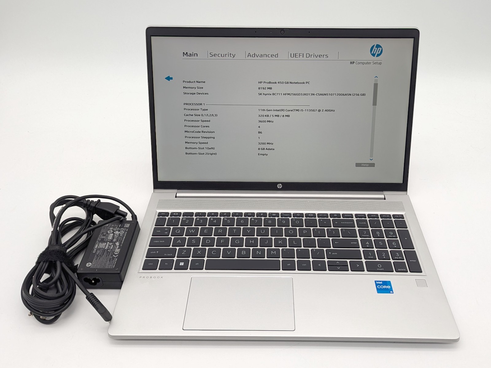 HP ProBook 450 G8 - 15.6" Intel Core i5-1135G7 4.2GHz 8GB RAM 256GB SSD No OS
