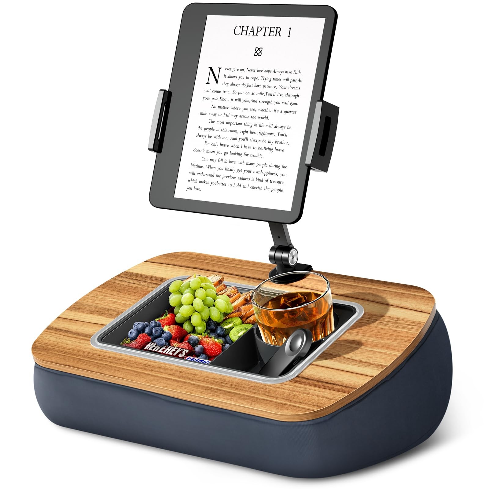 ERGONOV Tablet Pillow Stand for Lap Use,Adjustable iPad Holder Muted gray