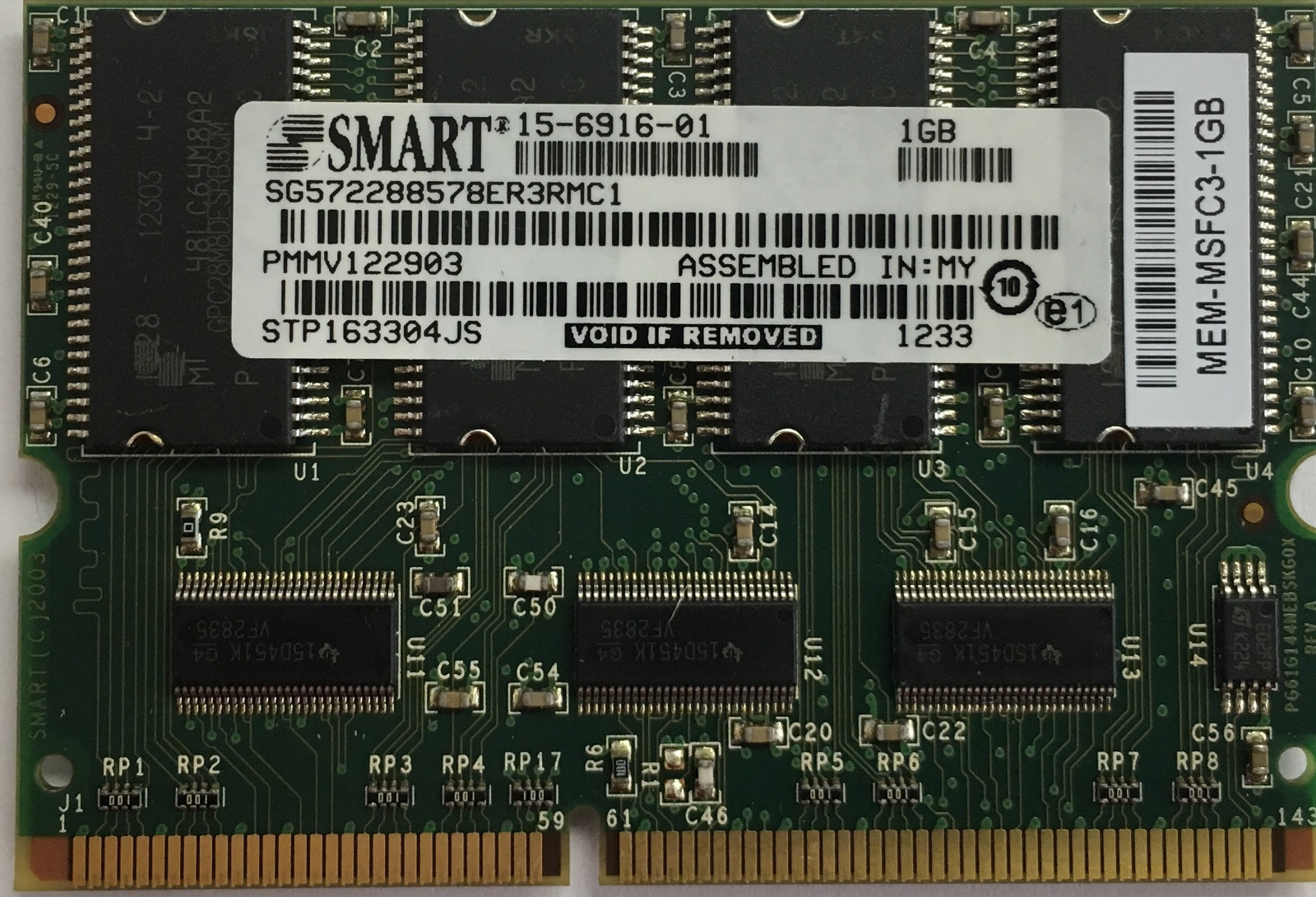 MEM-MSFC3-1GB 1GB Memory Cisco 6500 MSFC3 SUP 32 720 MEM-S3-1GB SUP720-SP-1GB