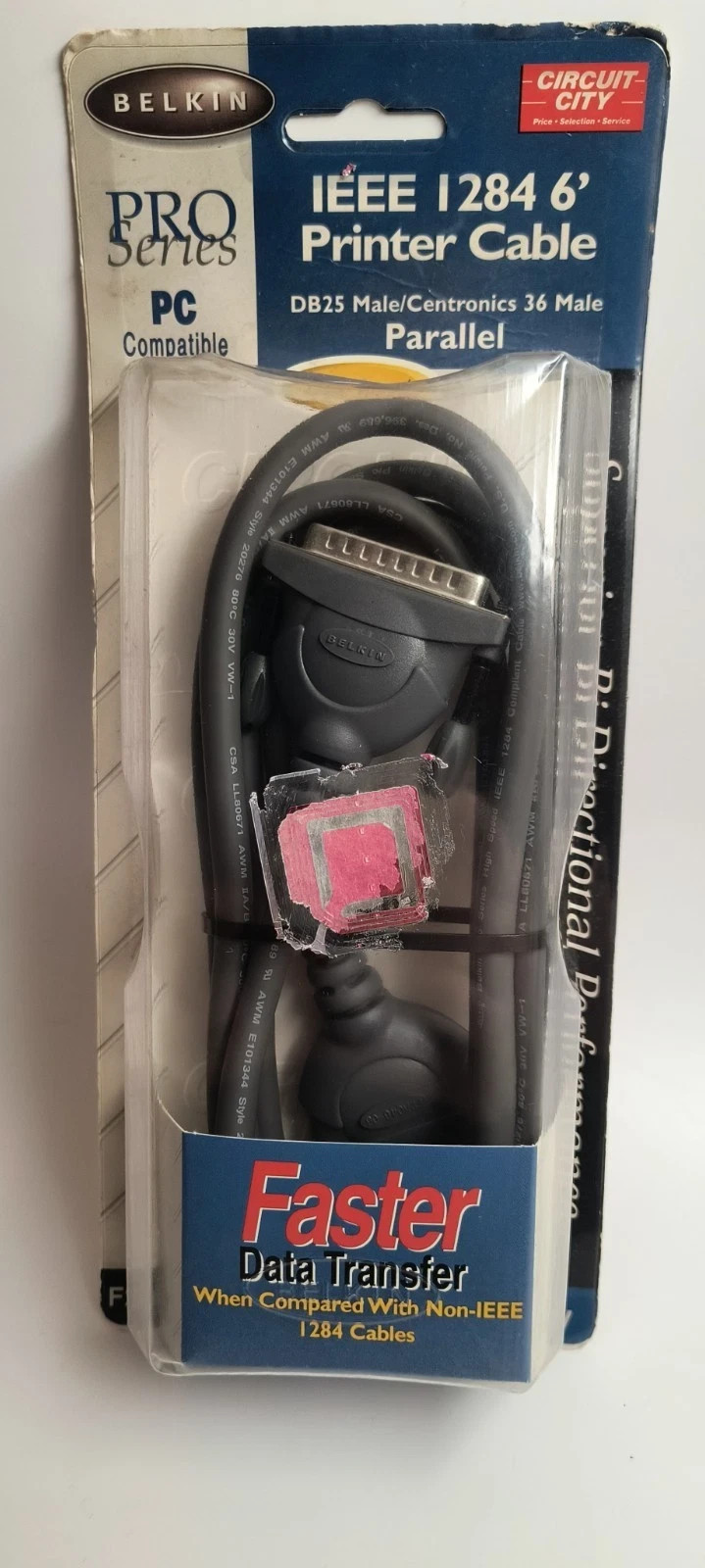 Belkin Pro Series 6 Foot 1.8m IEEE 1284 Printer Cable - New