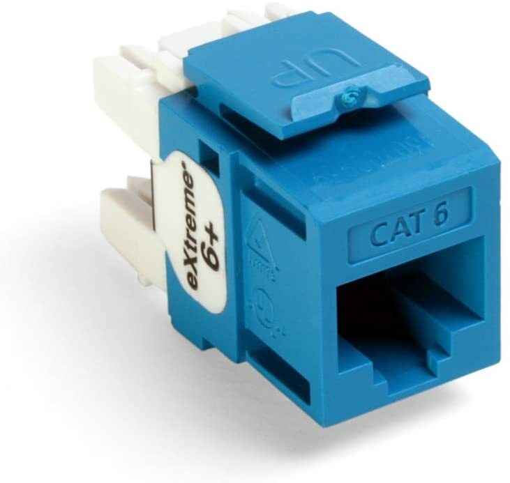 Leviton 61110-RL6 eXtreme 6+ QuickPort Connector, CAT 6, Blue Box of 50. 