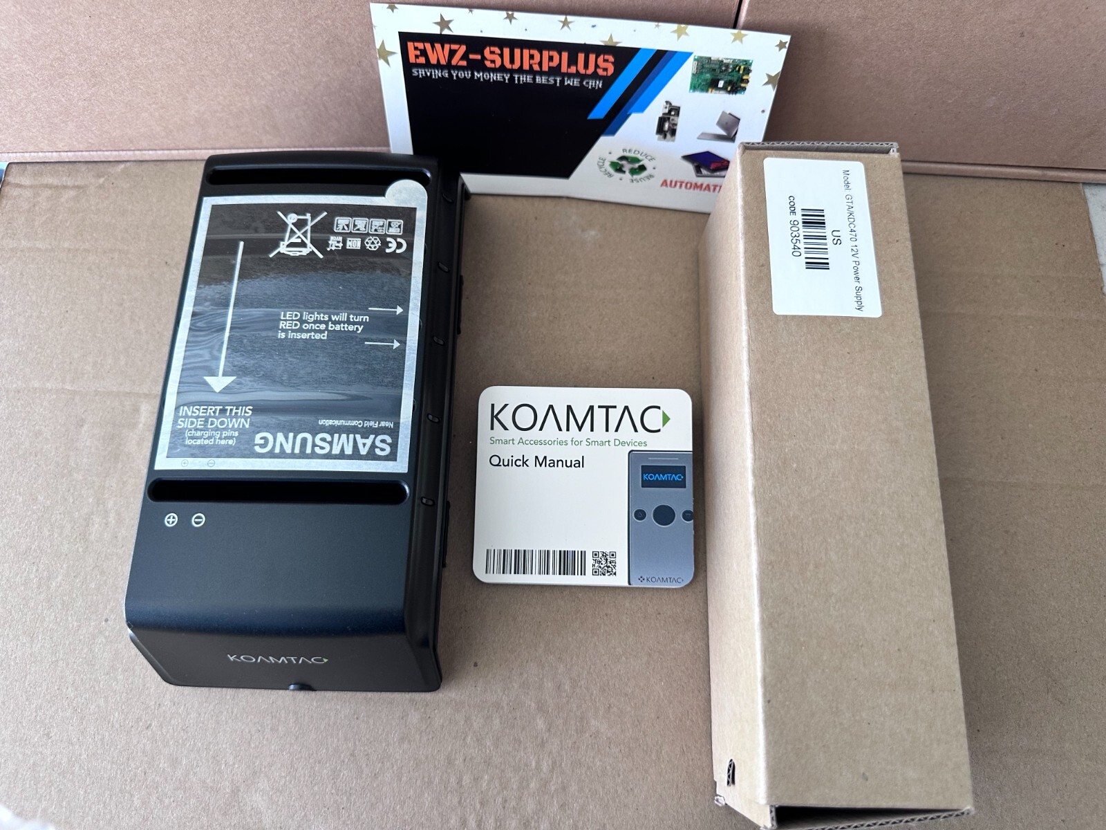 KOAMTAC GTA-5BC FOR GALAXY ACTIVE TAB  ACTIVE  5 SLOT BATTERY CHARGER NEW