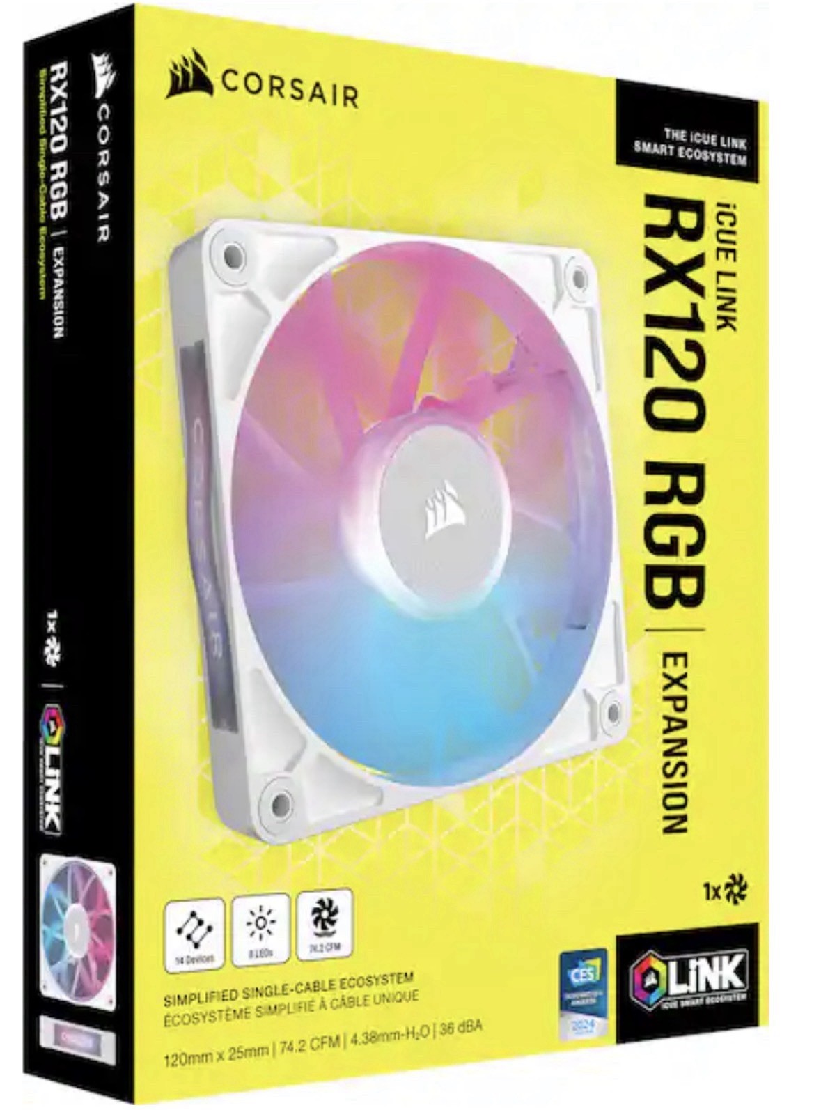CORSAIR  iCUE LINK RX120 RGB 120mm Expansion White Fan NEW IN BOX