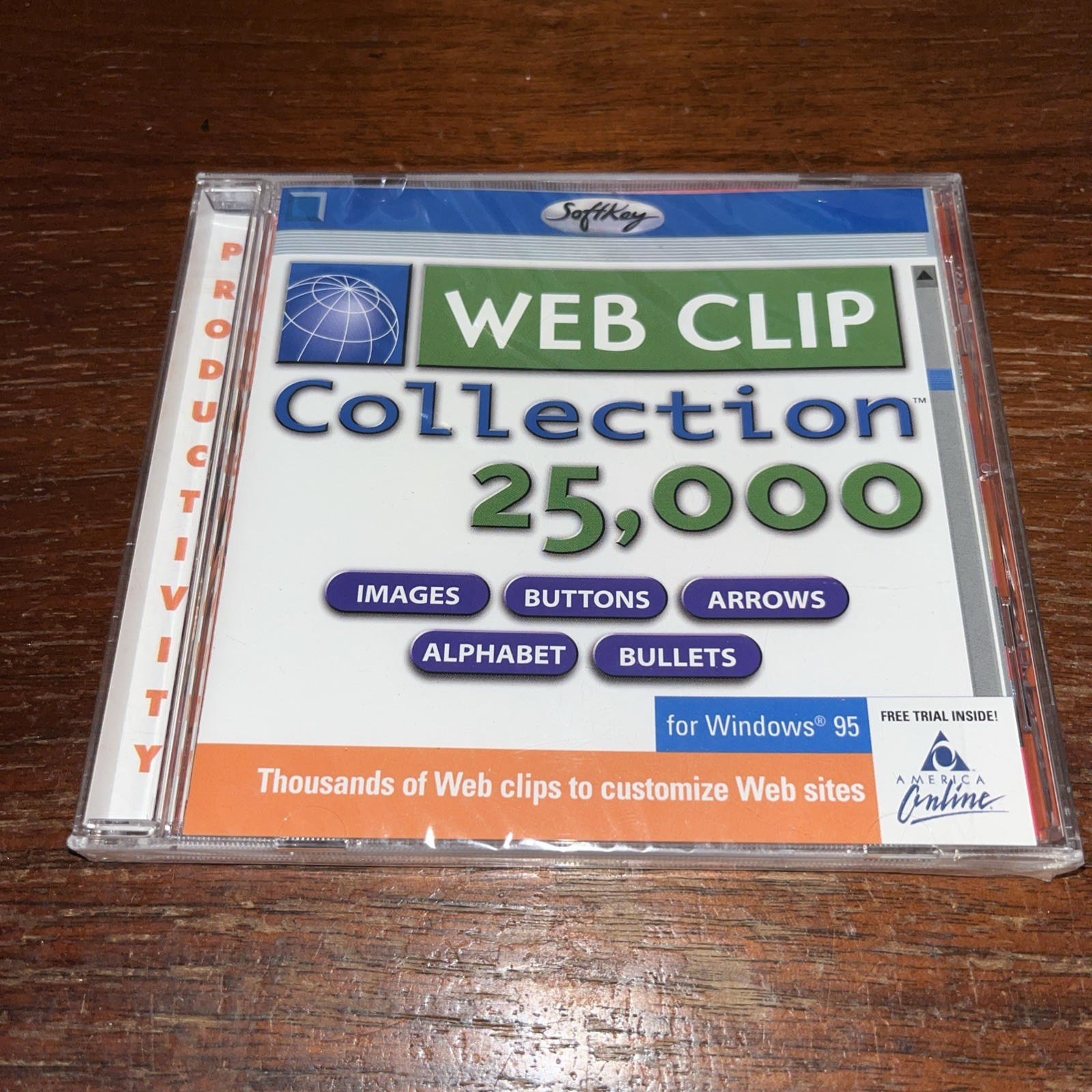Softkey Web Clip Collection 25,000 for Windows 95 - PC CD-ROM - New Sealed Jewel