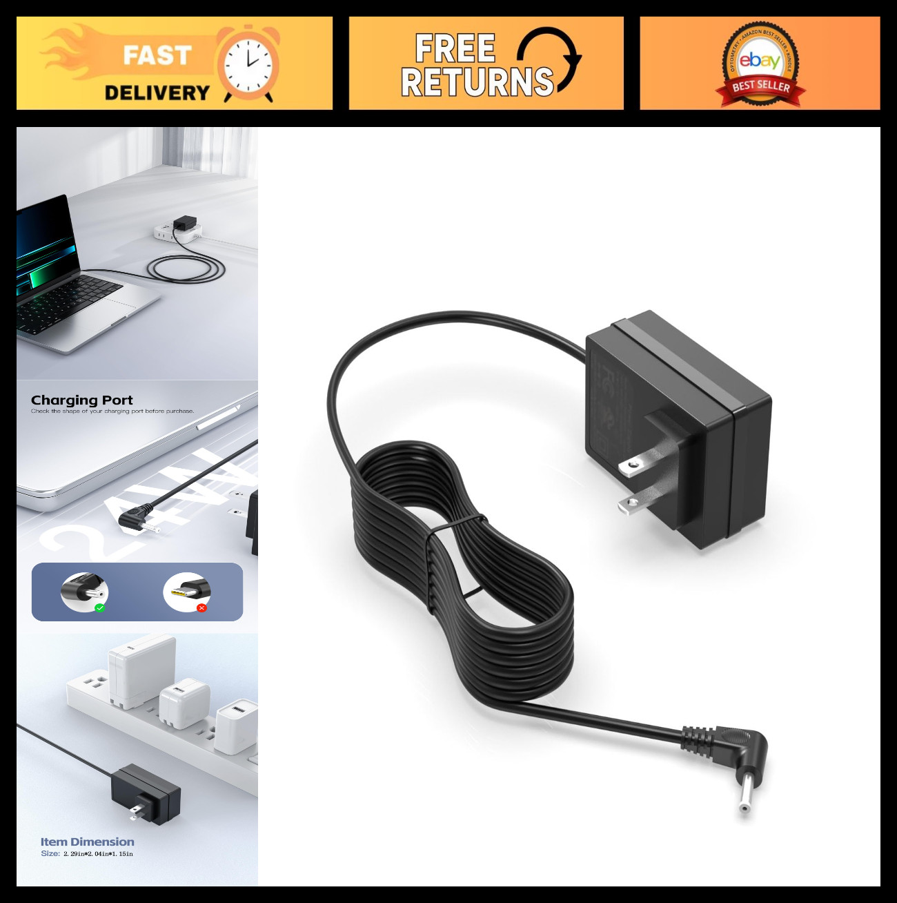 12V 2A Laptop Charger for Gateway Models GWTC116 GWTN156 GWTN141 GWN21524 Power