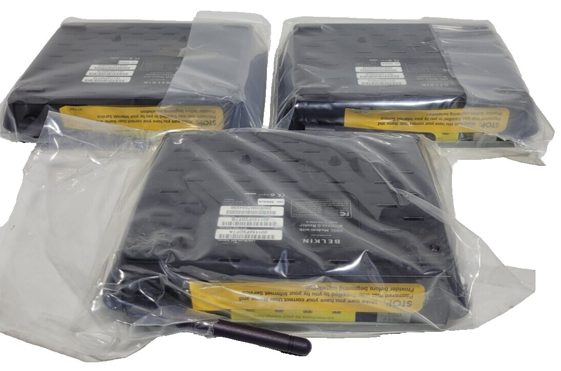 BELKIN ADSL MODEM W WIRELESS G ROUTER F5D7632-4 -NEW   LOT OF 3-