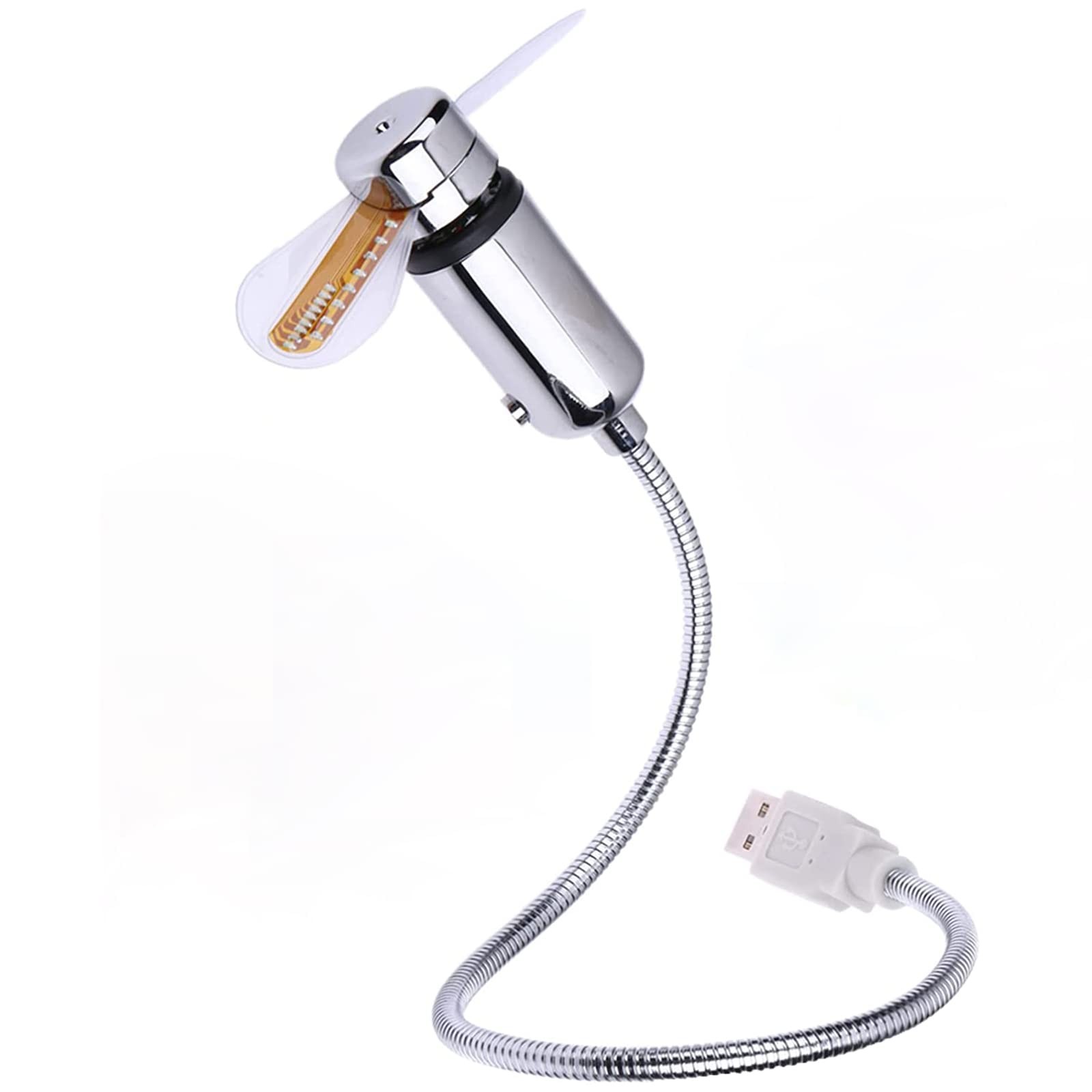 Sokelinn-six USB LED Fan,Mini Portable Powered Flexible 38cmx7cm, Silver