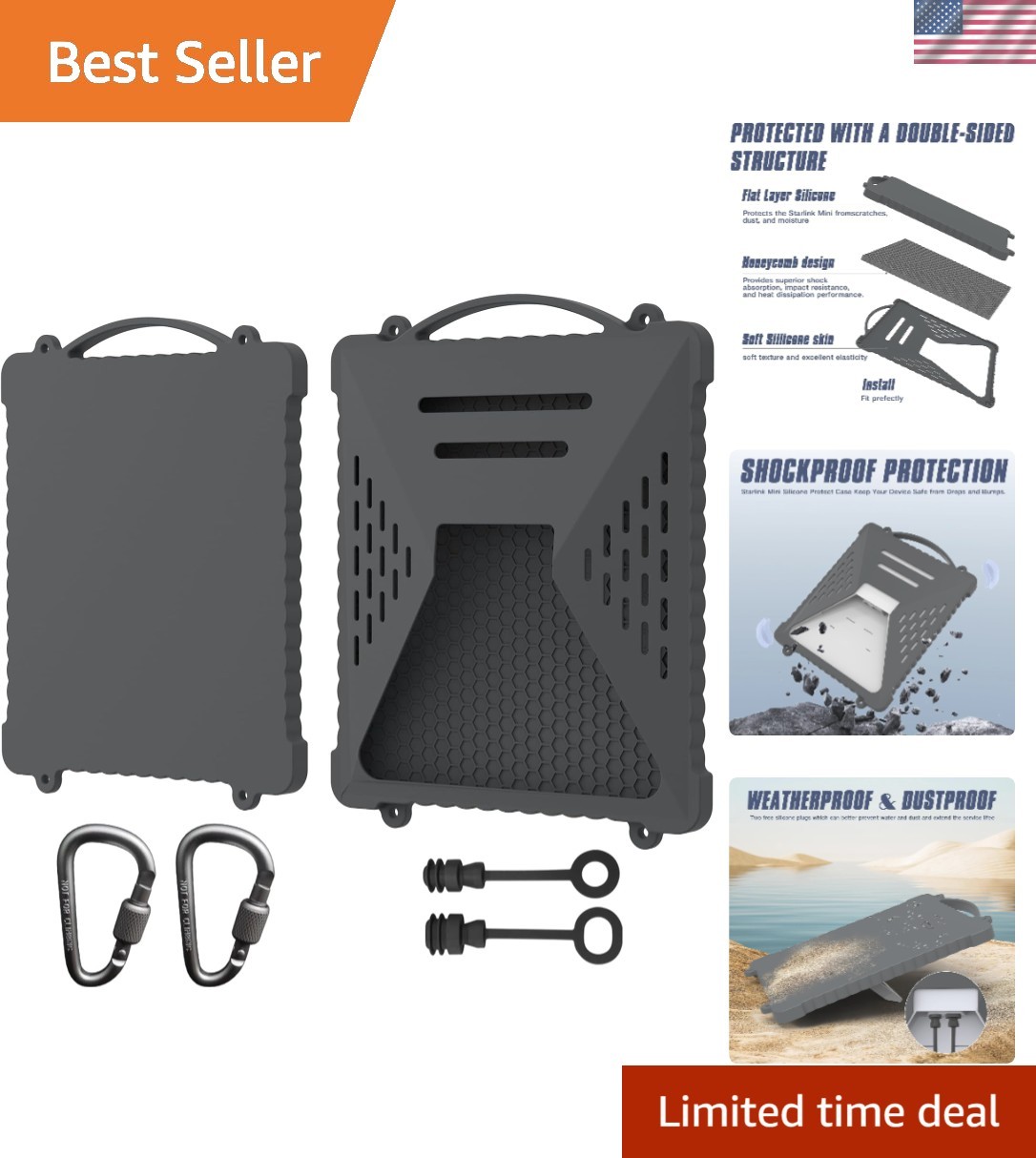 Starlink Mini Protective Cover - Waterproof Liquid Silicone Case with Handle