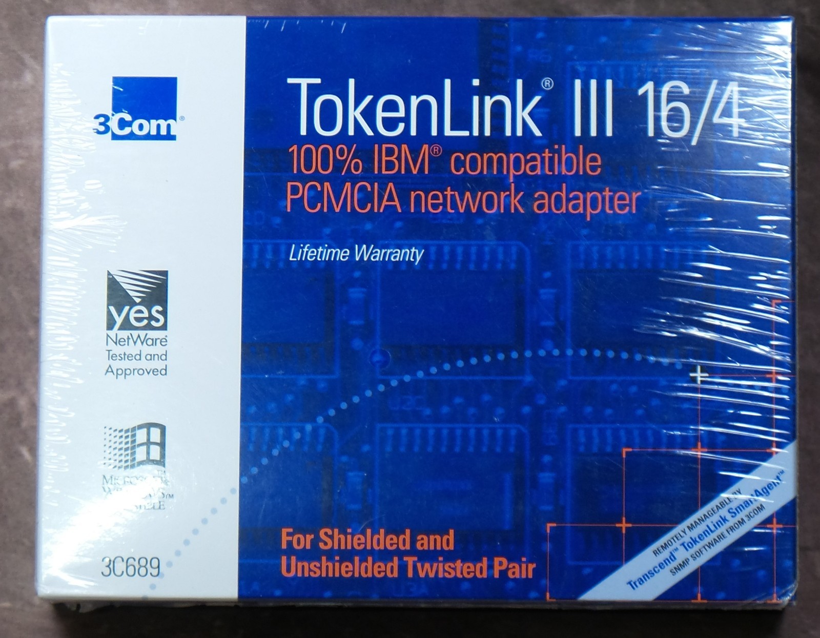 3COM Tokenlink III 16/4 PCMCIA 32bit Cardbus Network Adapter 3C689 Windows - NEW