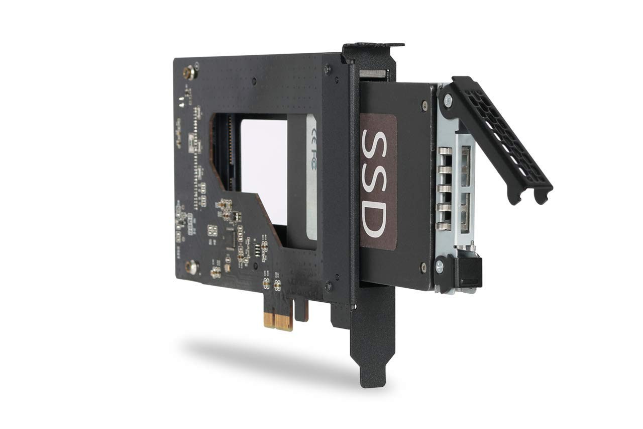 2.5 inch SATA SSD Removable Hard Drive Bay Adapter for PCIe Expansion Card Sl...