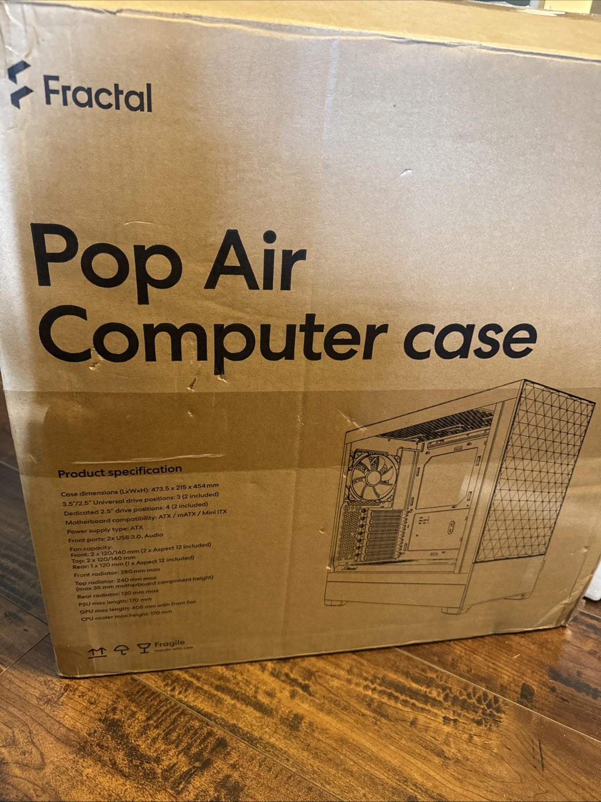Fractal Pop Air Computer Case RGB Black TG Clear Tint 