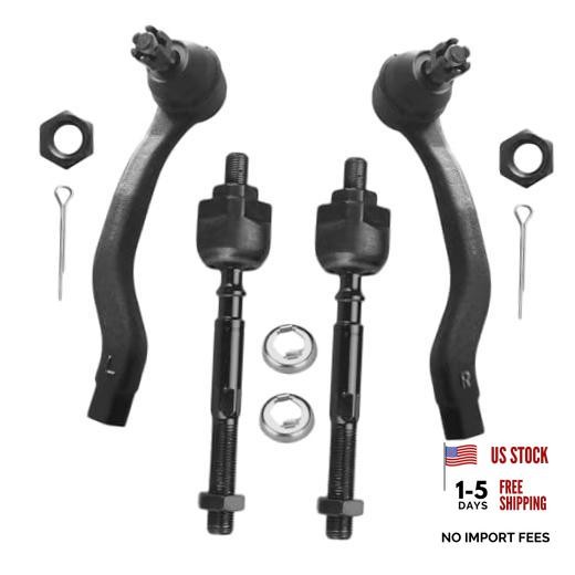 4Pcs Front Outer and Inner Tie Rod Ends Kit ES3331 ES3332 EV367
