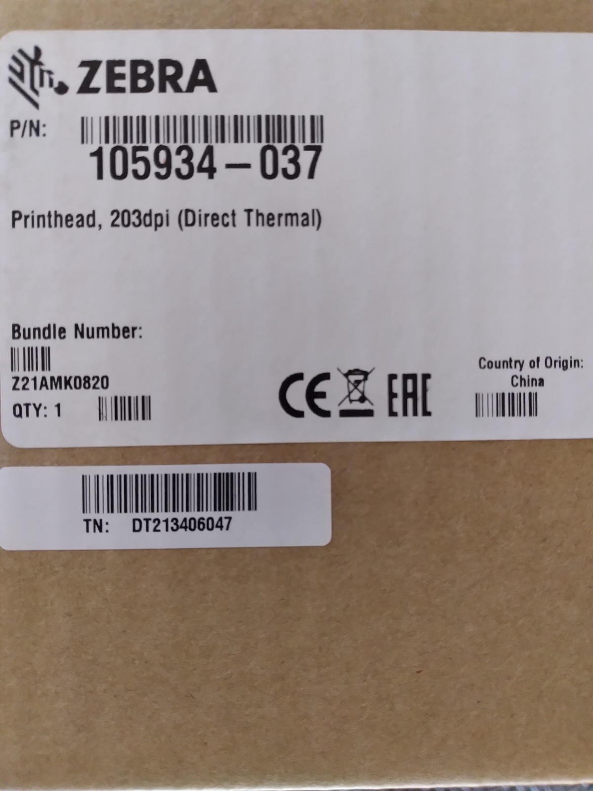 Zebra 105934-037 Direct Thermal Printhead