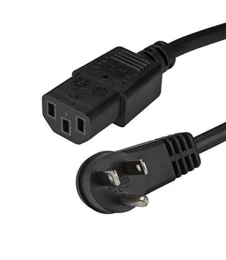 StarTech.com Power Cord - 3 ft / 1m - NEMA 5-15P to C13 Power Cord - Right Angle