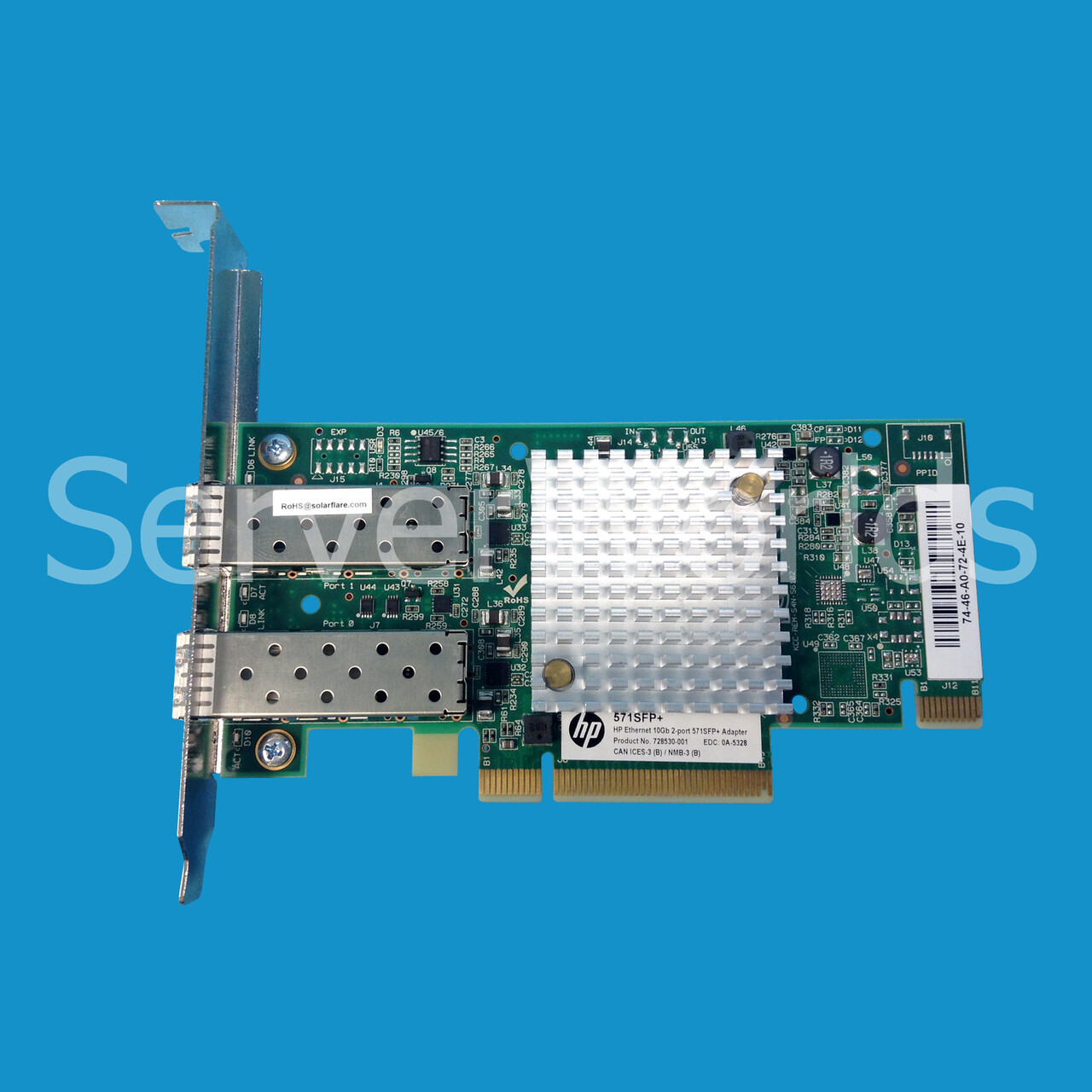 HP 733385-001T Dual Port 10GB 571SFP Controller Tall Bracket 