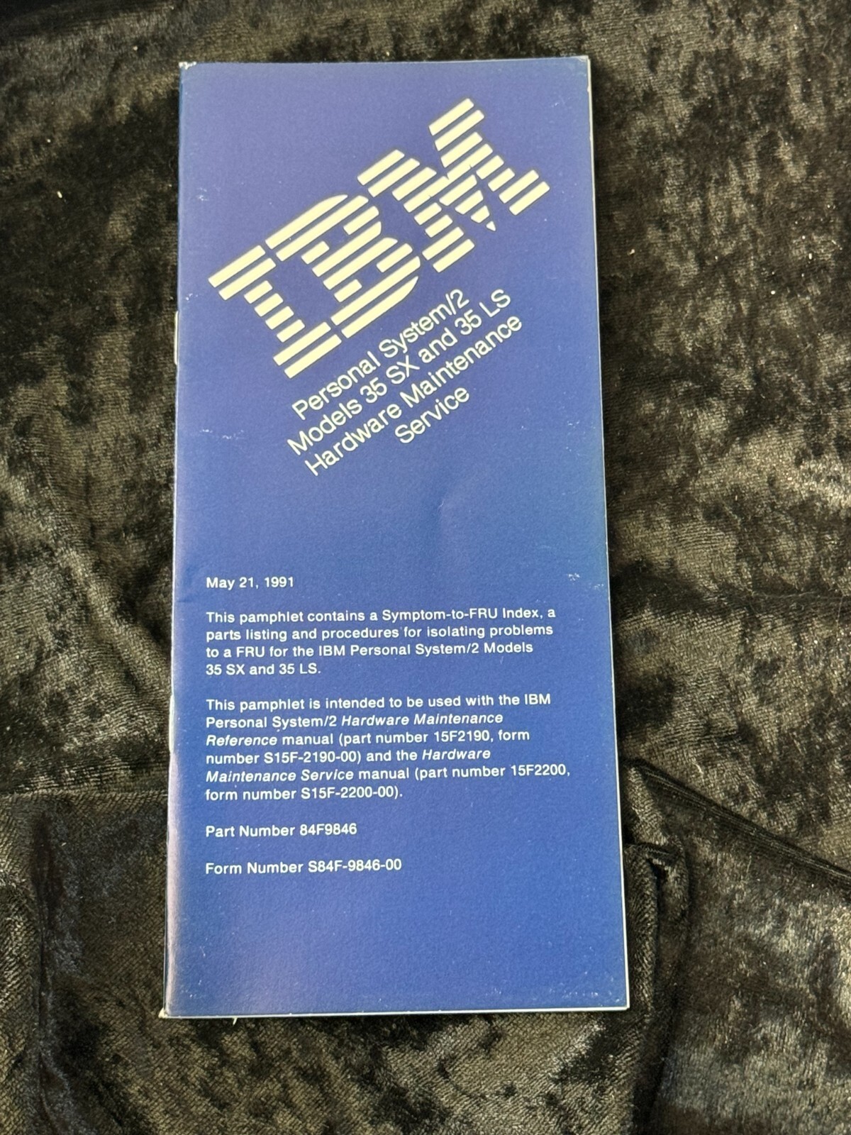 IBM  PS/2 Models 35 SX and 35LS Hardware Maintenance Service