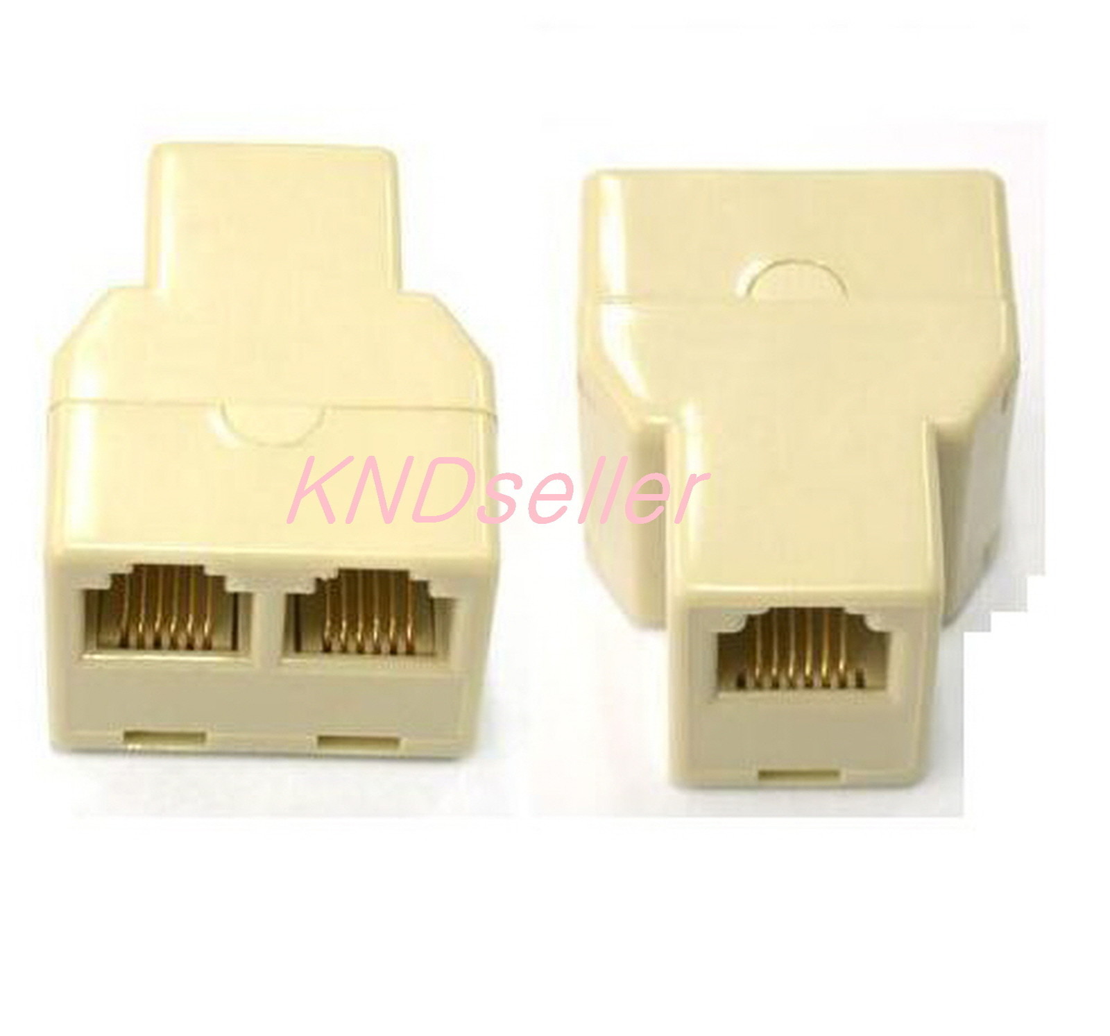 100 PCS RJ12 6P6C 1 to 2 Y Type FEMALE ADAPTER  SPLITTER Extension Joiner Phone